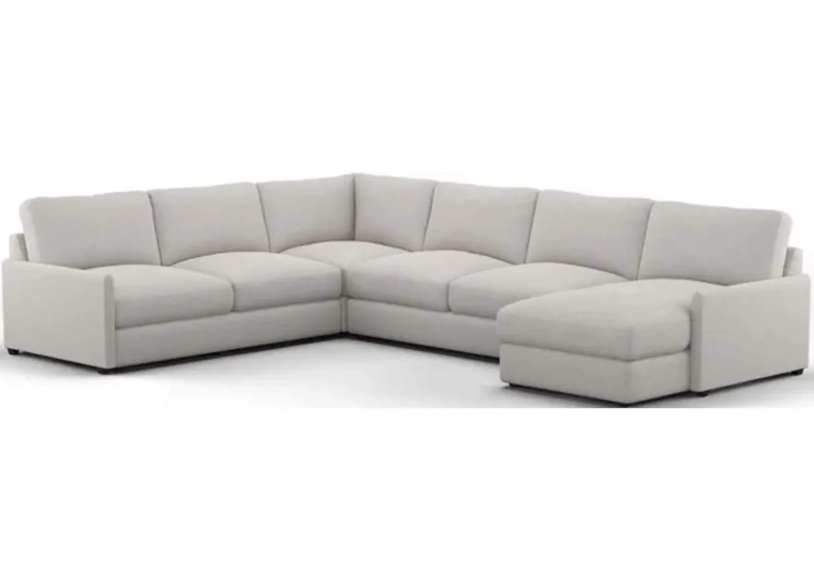 Jasper Foam Comfort 4-Piece Sectional with Right-Facing Chaise - Everton Grey