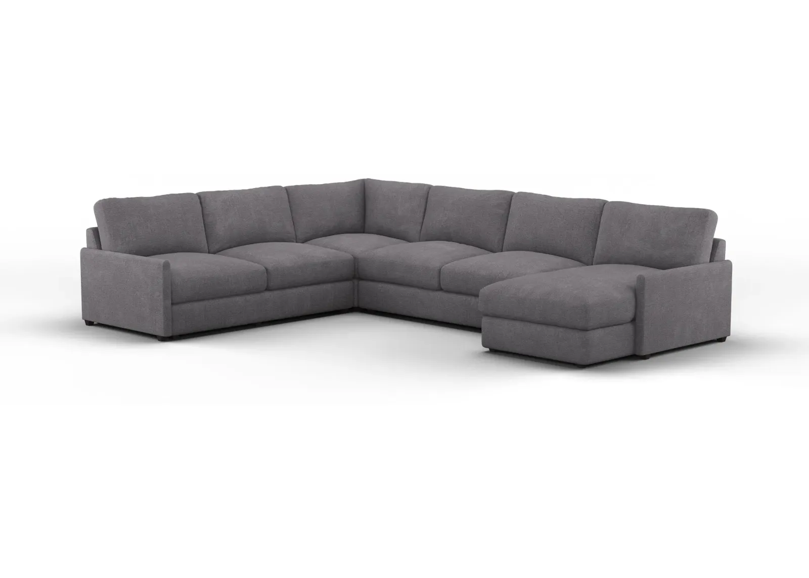 Jasper Foam Comfort 4-Piece Sectional with Right-Facing Chaise - Living Large Charcoal