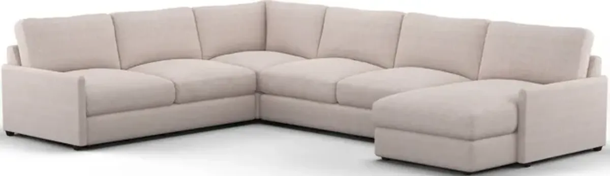 Jasper Foam Comfort 4-Piece Sectional with Right-Facing Chaise - Mason Porcelain