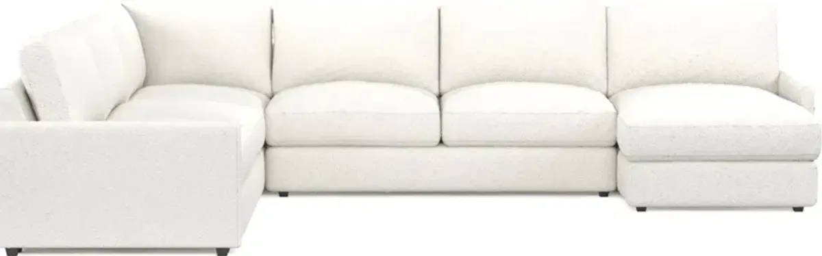 Jasper Foam Comfort 4-Piece Sectional with Right-Facing Chaise - Bloke Snow