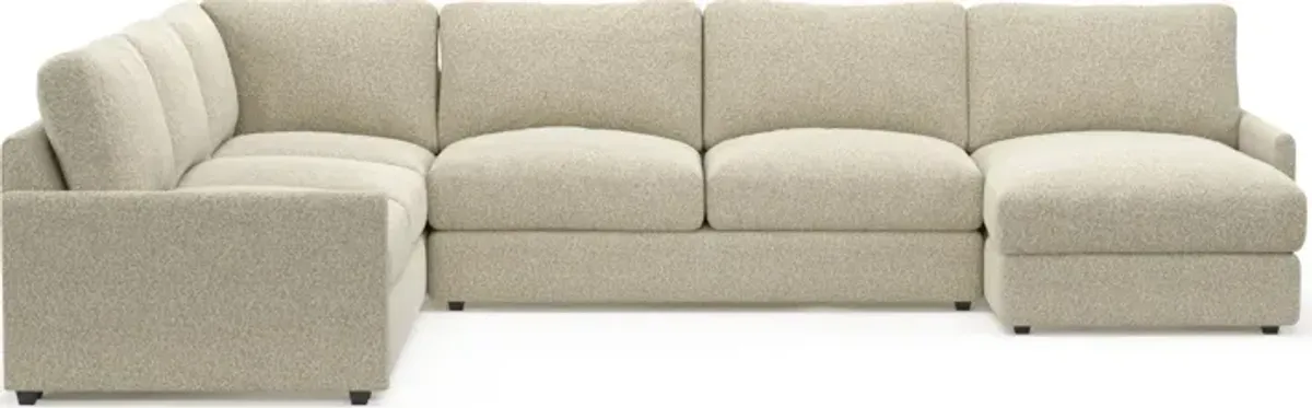 Jasper Foam Comfort 4-Piece Sectional with Right-Facing Chaise - Bloke Cotton