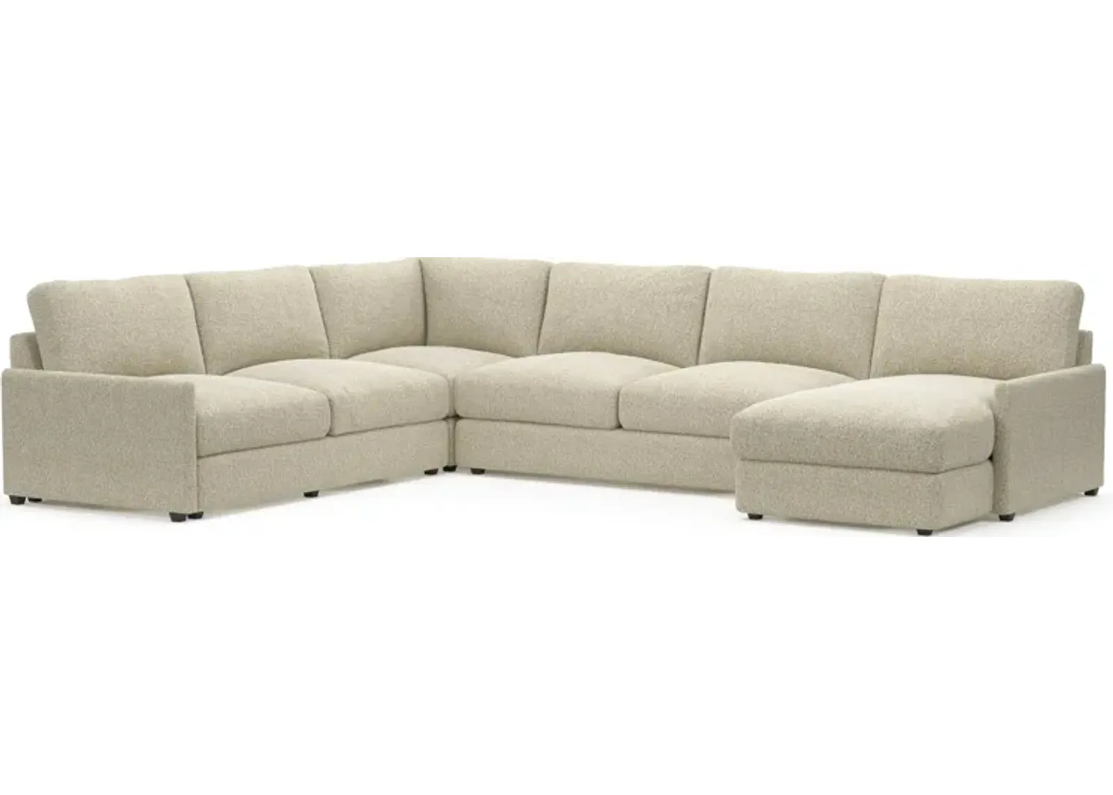 Jasper Foam Comfort 4-Piece Sectional with Right-Facing Chaise - Bloke Cotton