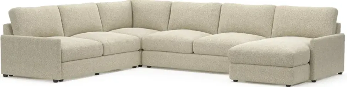 Jasper Foam Comfort 4-Piece Sectional with Right-Facing Chaise - Bloke Cotton