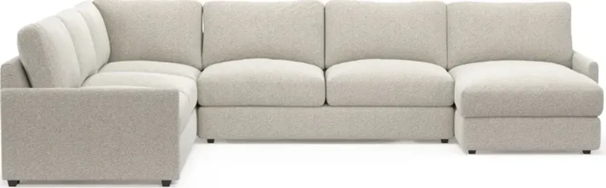 Jasper Foam Comfort 4-Piece Sectional with Right-Facing Chaise - Muse Stone