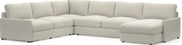 Jasper Foam Comfort 4-Piece Sectional with Right-Facing Chaise - Muse Stone
