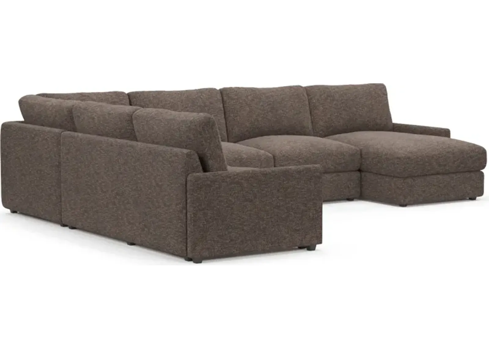 Jasper Foam Comfort 4-Piece Sectional with Right-Facing Chaise - M Walnut