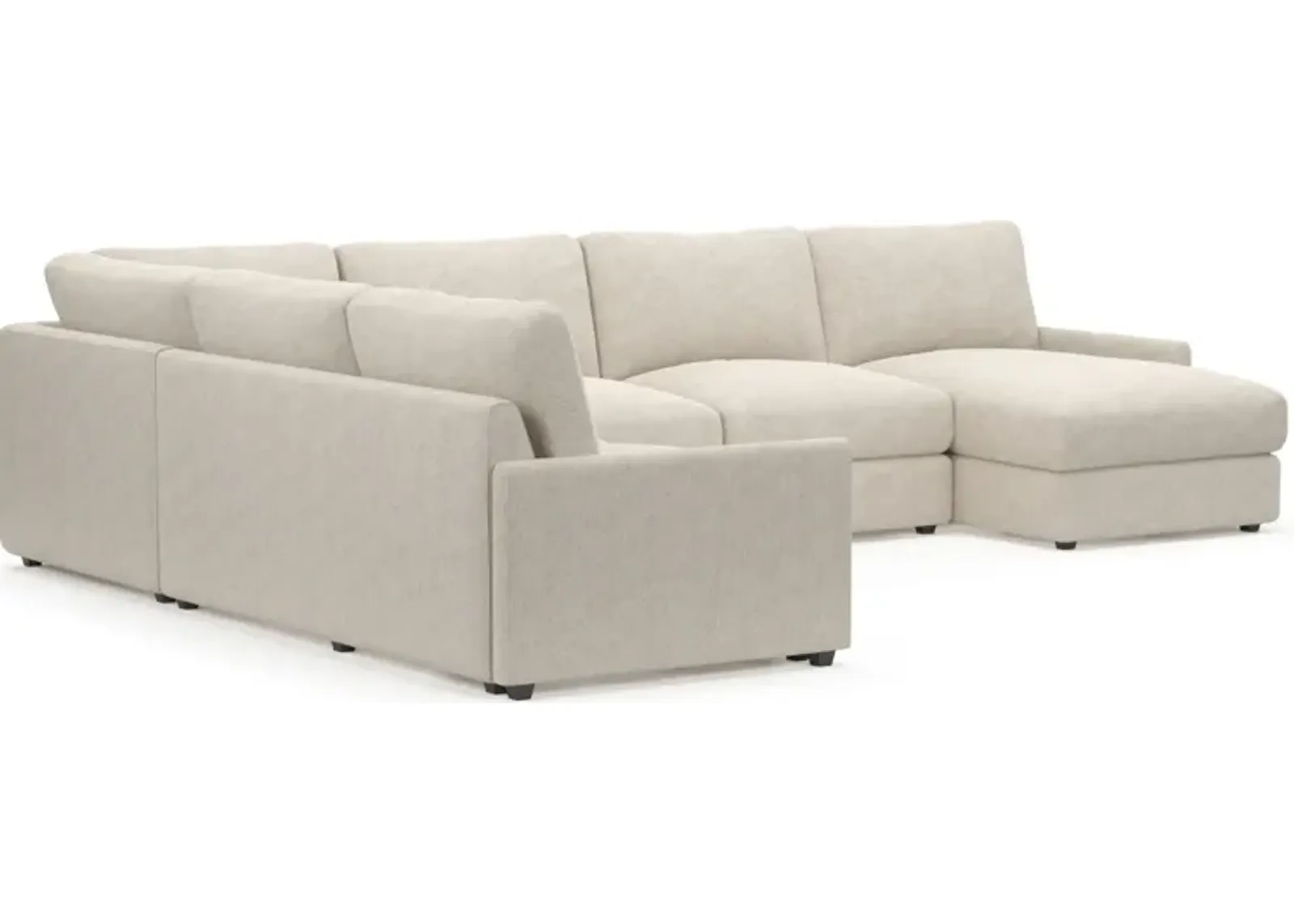 Jasper Foam Comfort 4-Piece Sectional with Right-Facing Chaise - M Ivory