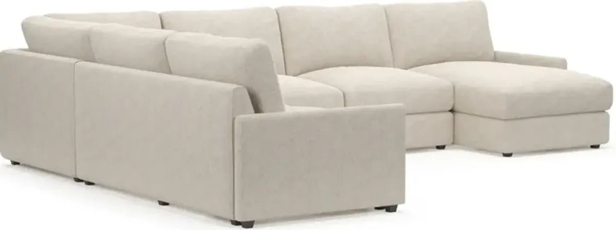 Jasper Foam Comfort 4-Piece Sectional with Right-Facing Chaise - M Ivory