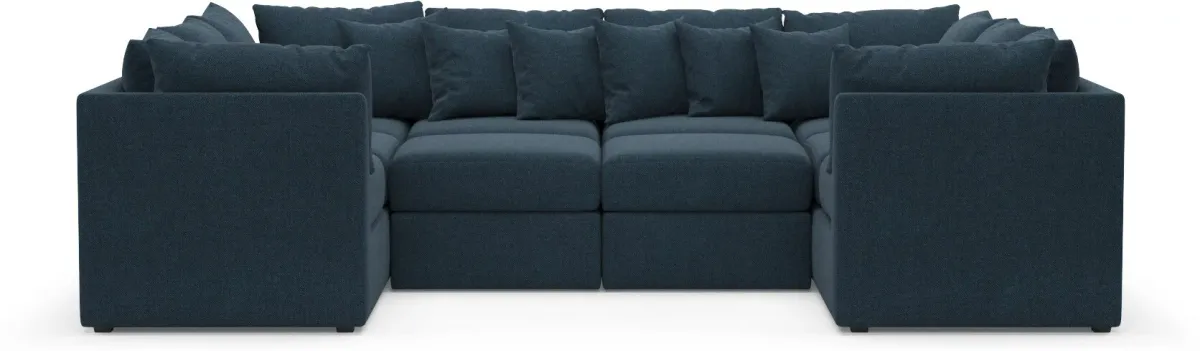 Nest Foam Comfort Eco Performance Fabric 5-Piece Pit Sectional - Broderick Indigo