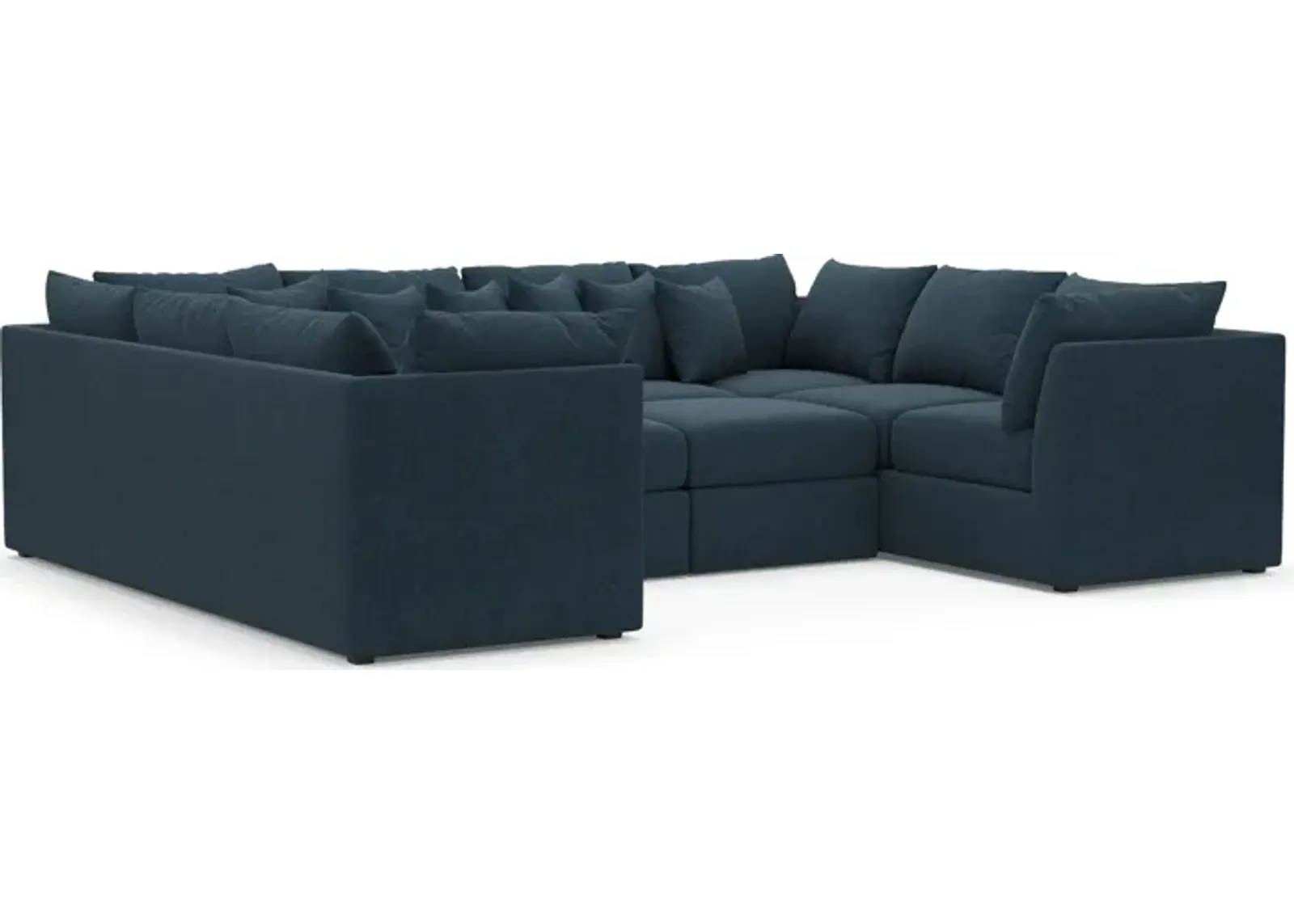 Nest Foam Comfort Eco Performance Fabric 5-Piece Pit Sectional - Broderick Indigo