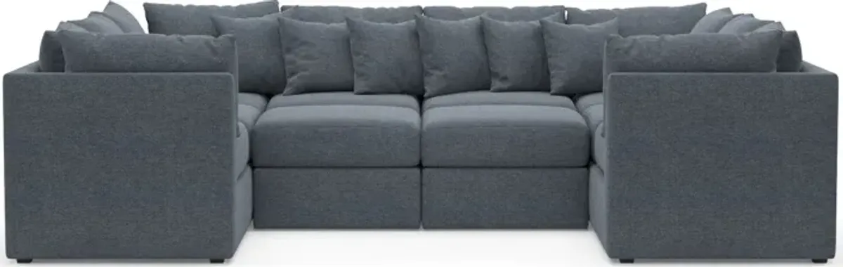 Nest Foam Comfort Eco Performance Fabric 5-Piece Pit Sectional - Bridger Navy