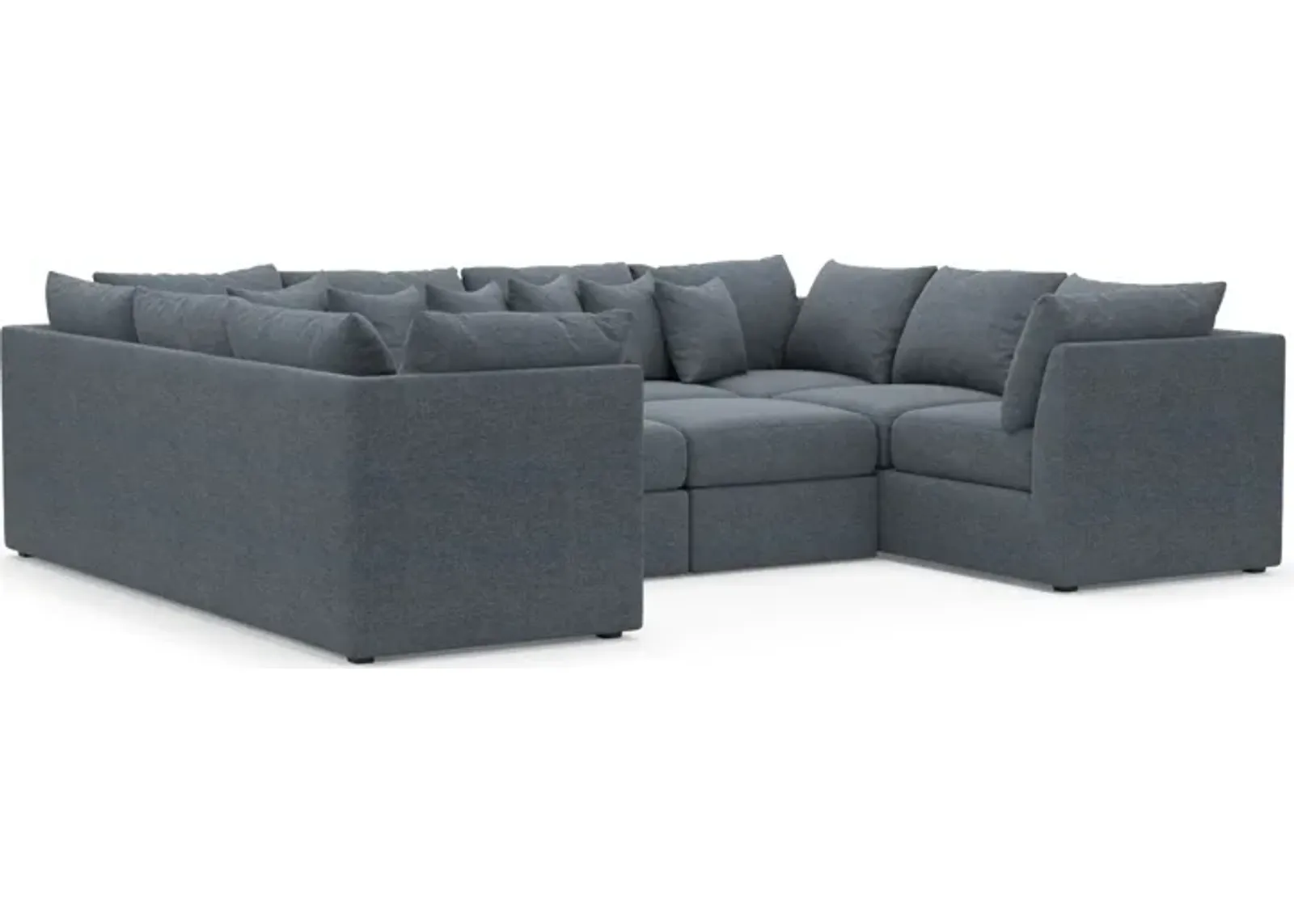 Nest Foam Comfort Eco Performance Fabric 5-Piece Pit Sectional - Bridger Navy