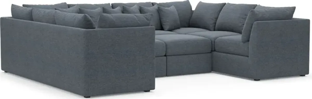 Nest Foam Comfort Eco Performance Fabric 5-Piece Pit Sectional - Bridger Navy