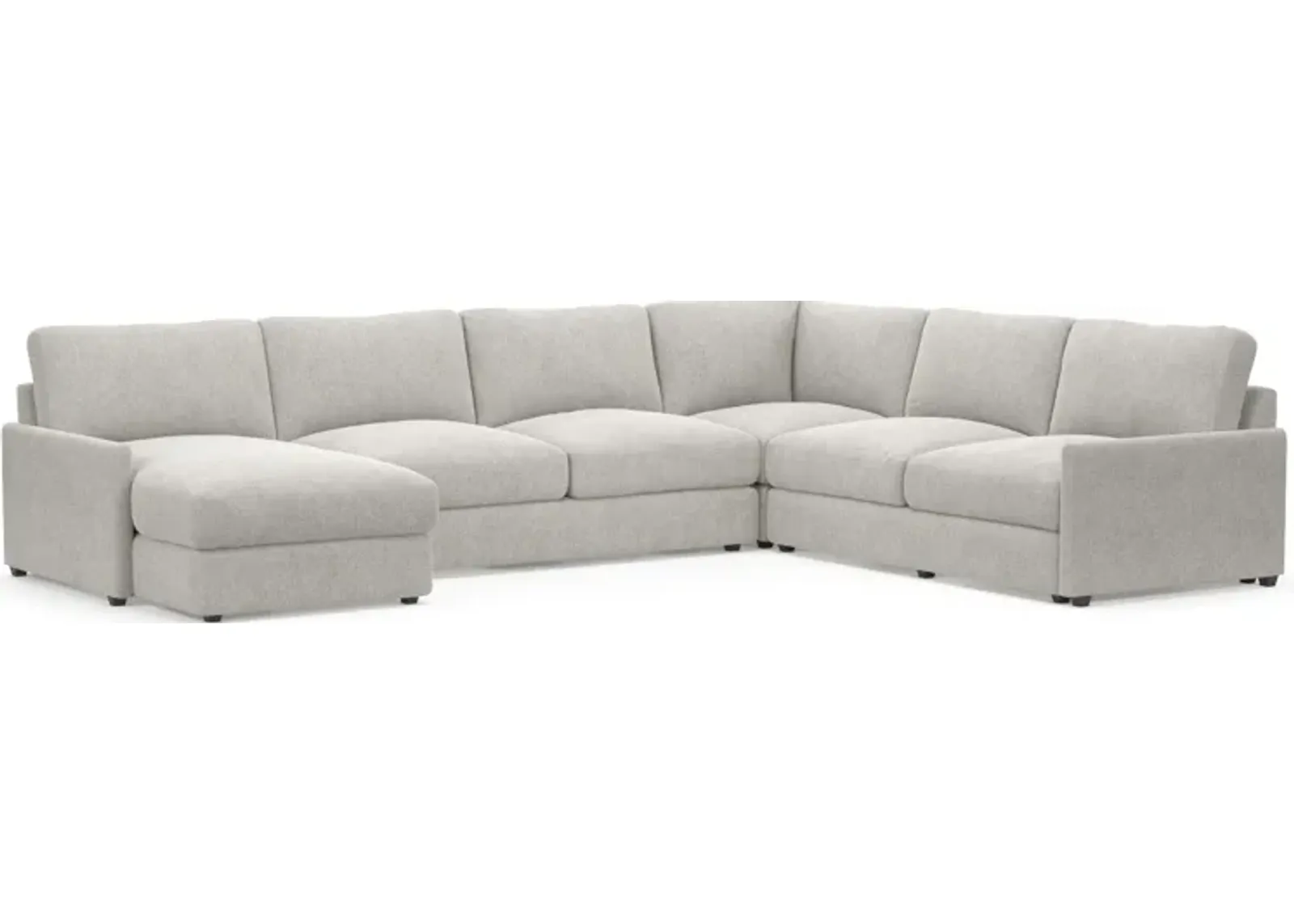 Jasper Foam Comfort 4-Piece Sectional with Left-Facing Chaise - Burmese Granite