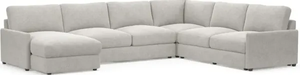 Jasper Foam Comfort 4-Piece Sectional with Left-Facing Chaise - Burmese Granite