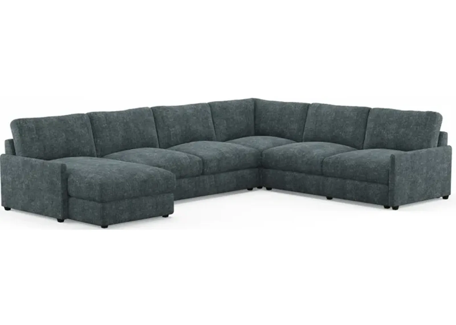 Jasper Foam Comfort 4-Piece Sectional with Left-Facing Chaise - Contessa Shadow