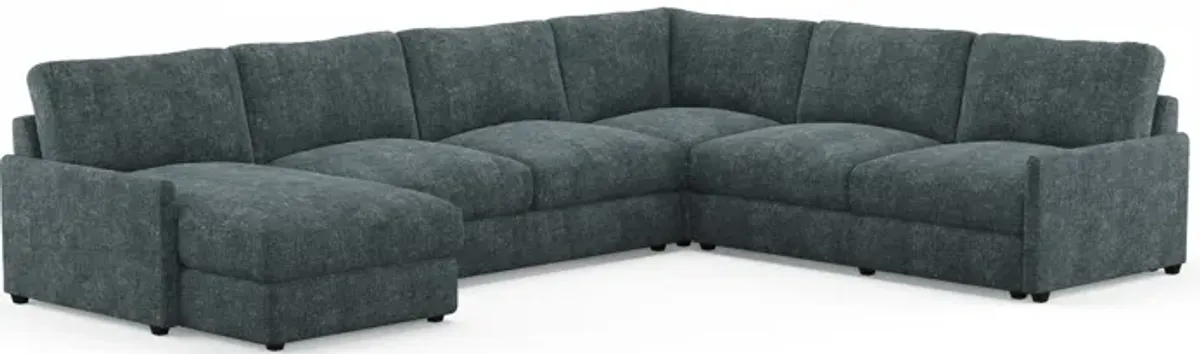 Jasper Foam Comfort 4-Piece Sectional with Left-Facing Chaise - Contessa Shadow