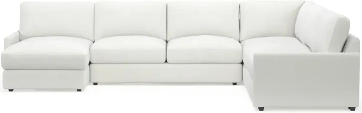 Jasper Foam Comfort 4-Piece Sectional with Left-Facing Chaise - Contessa Vanilla