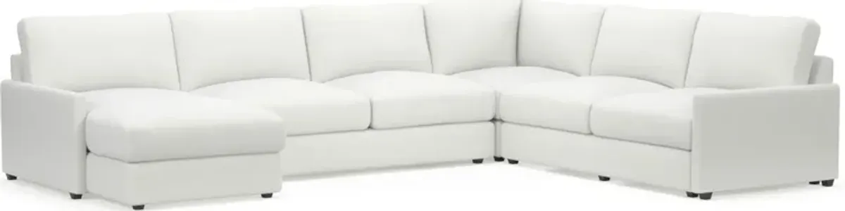 Jasper Foam Comfort 4-Piece Sectional with Left-Facing Chaise - Contessa Vanilla