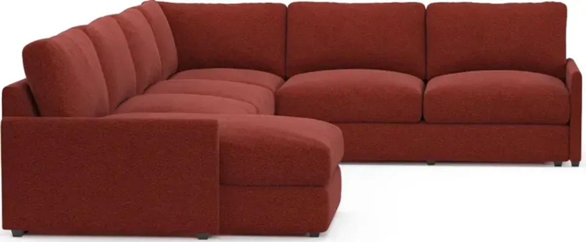 Jasper Foam Comfort 4-Piece Sectional with Left-Facing Chaise - Bloke Brick