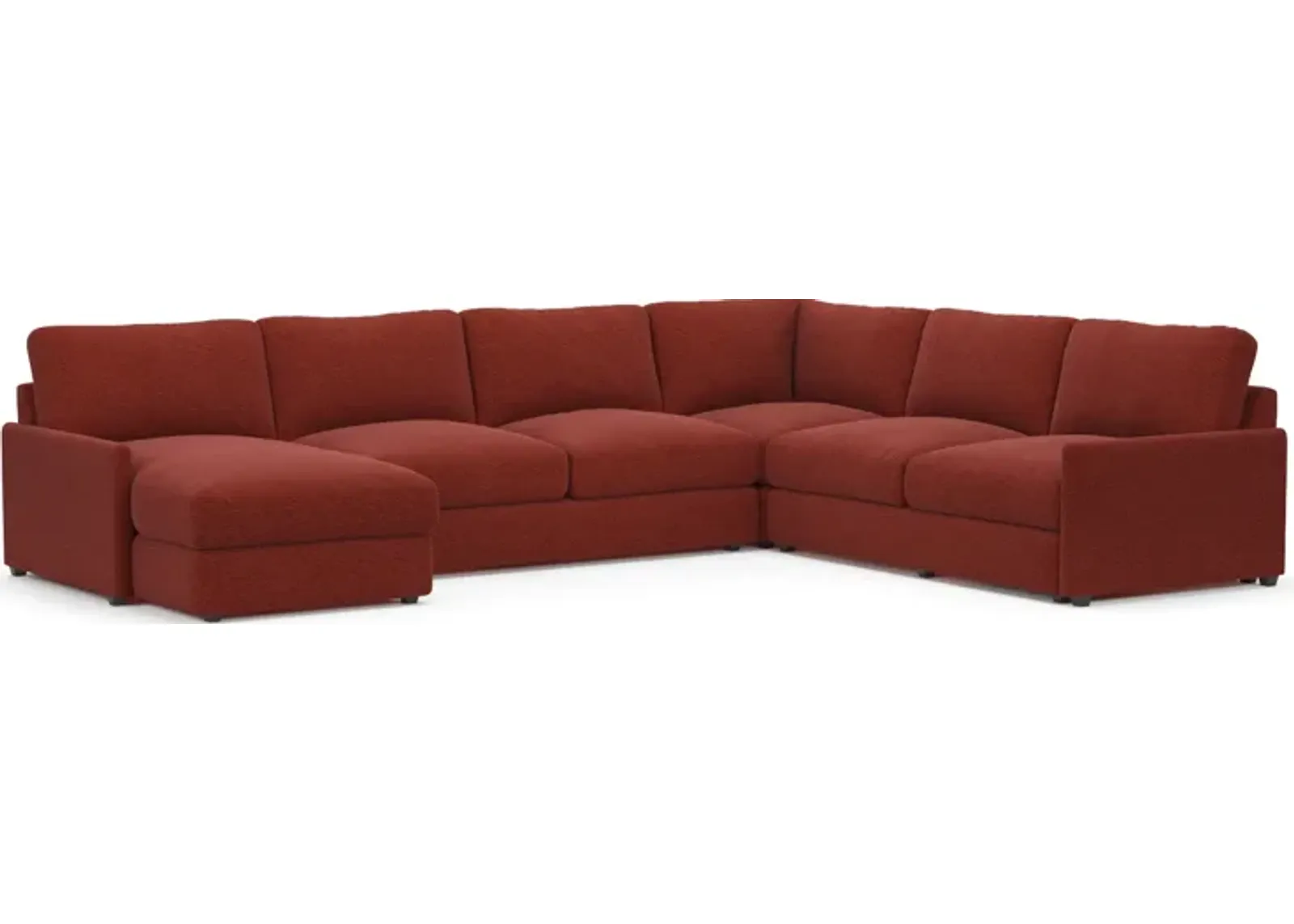 Jasper Foam Comfort 4-Piece Sectional with Left-Facing Chaise - Bloke Brick