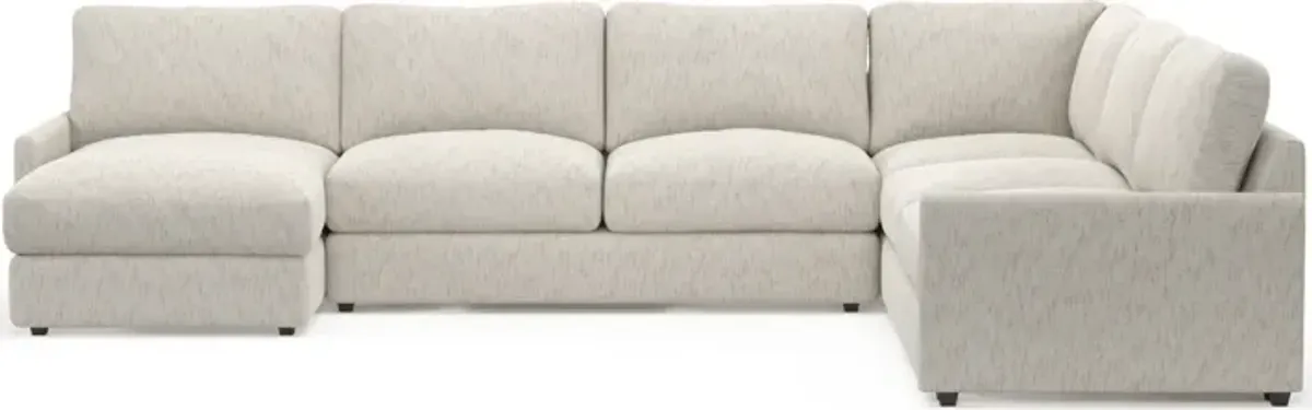 Jasper Foam Comfort 4-Piece Sectional with Left-Facing Chaise - P.T. Cream