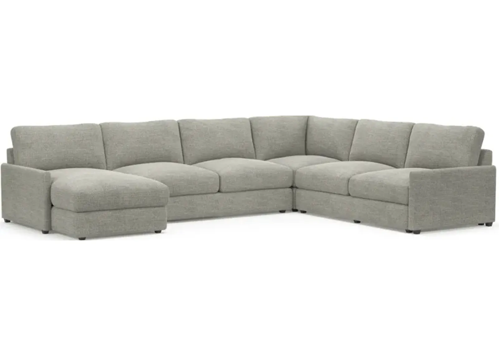 Jasper Foam Comfort 4-Piece Sectional with Left-Facing Chaise - Pandora Pepper