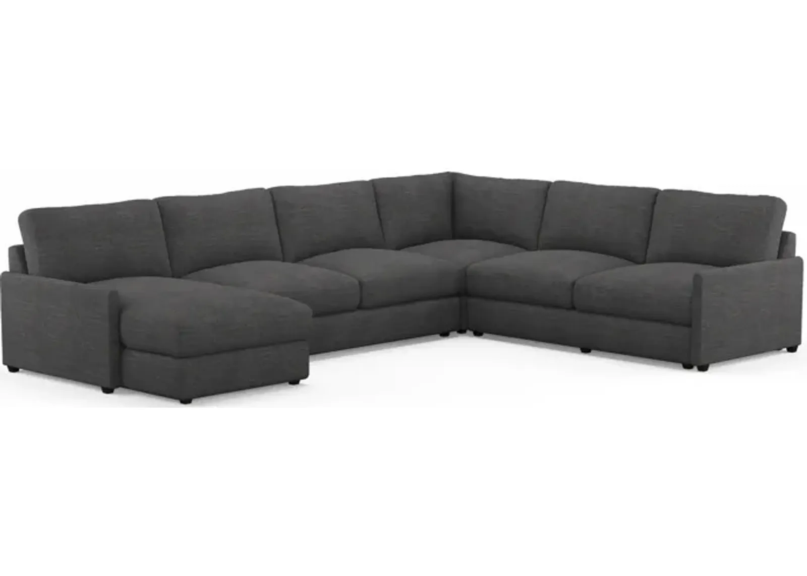 Jasper Foam Comfort 4-Piece Sectional with Left-Facing Chaise - Curious Charcoal