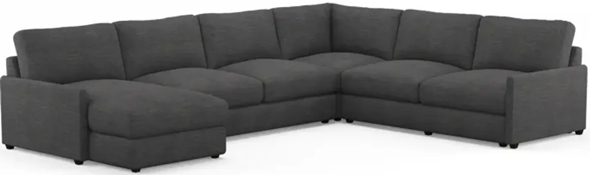 Jasper Foam Comfort 4-Piece Sectional with Left-Facing Chaise - Curious Charcoal