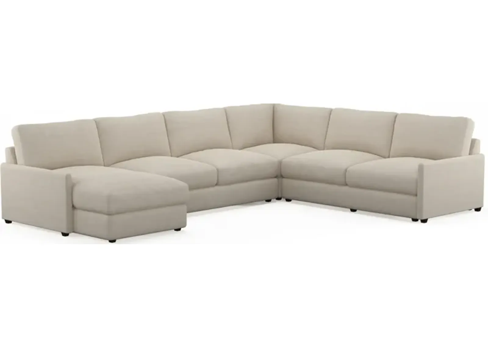 Jasper Foam Comfort 4-Piece Sectional with Left-Facing Chaise - Curious Pearl