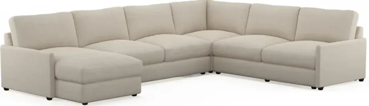 Jasper Foam Comfort 4-Piece Sectional with Left-Facing Chaise - Curious Pearl