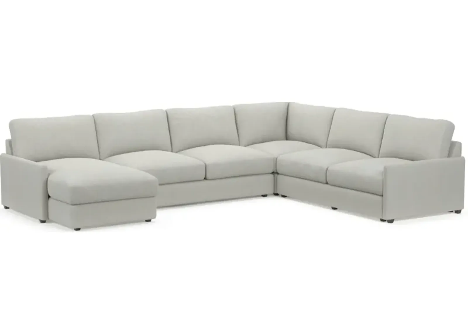 Jasper Foam Comfort 4-Piece Sectional with Left-Facing Chaise - Oslo Gray