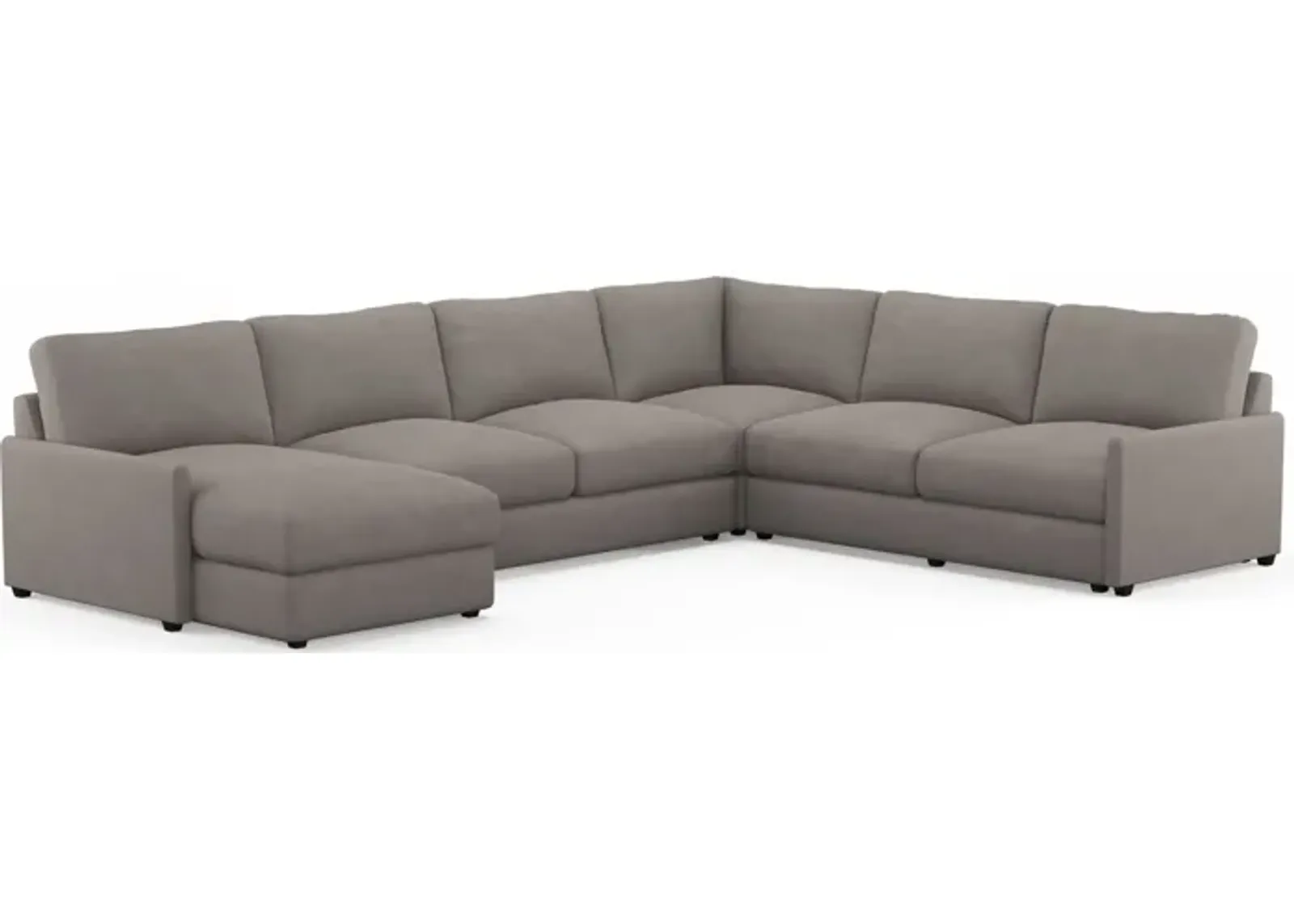 Jasper Foam Comfort 4-Piece Sectional with Left-Facing Chaise - Abington Fog