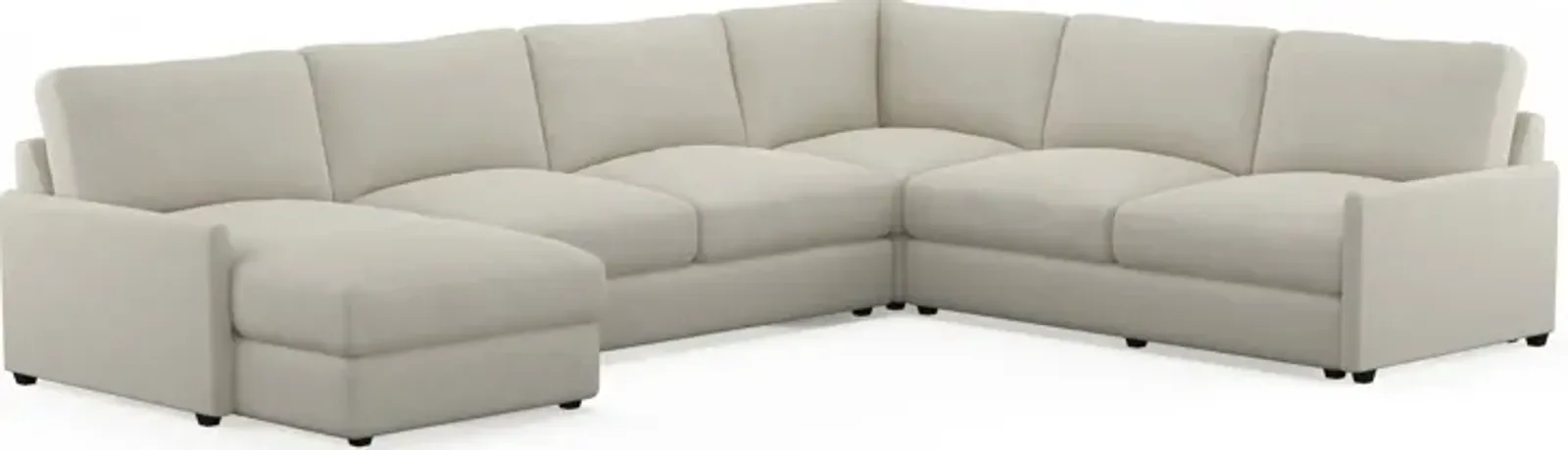 Jasper Foam Comfort 4-Piece Sectional with Left-Facing Chaise - Anders Ivory