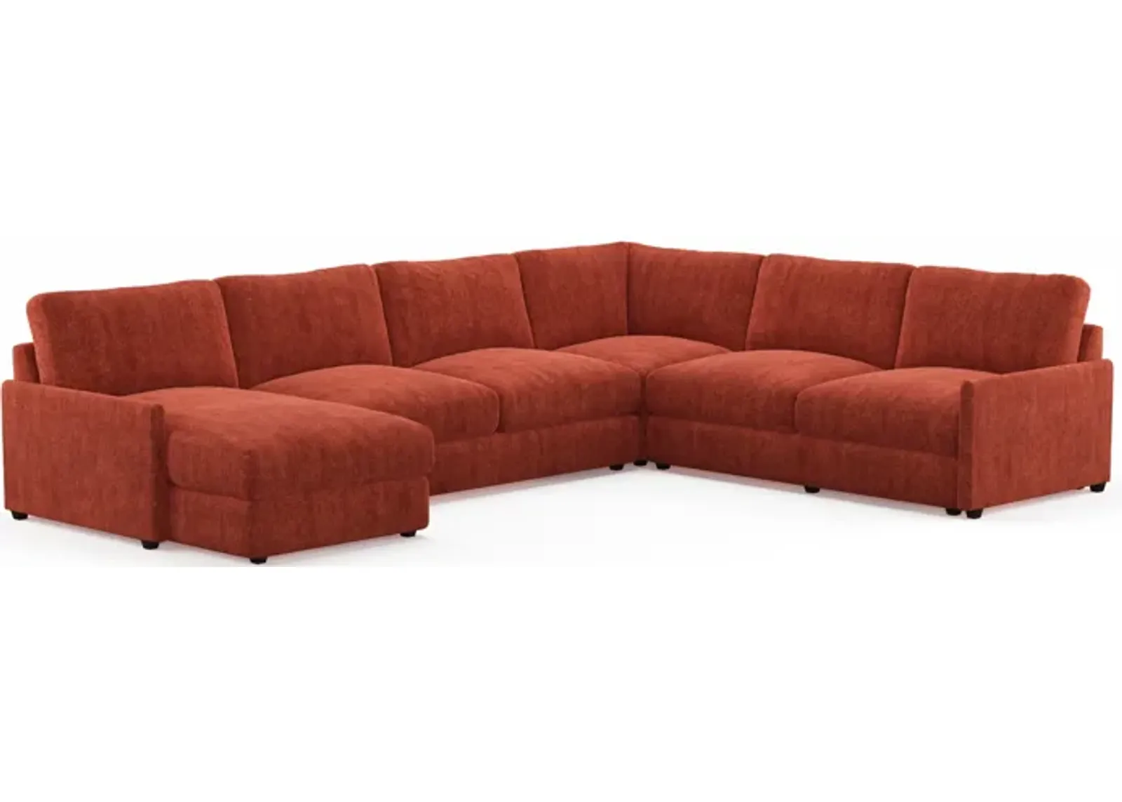 Jasper Foam Comfort 4-Piece Sectional with Left-Facing Chaise - Contessa Paprika