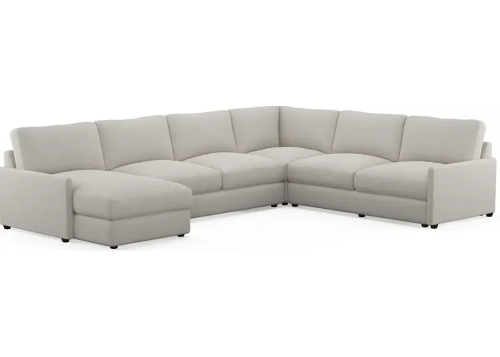 Jasper Foam Comfort 4-Piece Sectional with Left-Facing Chaise - Everton Grey