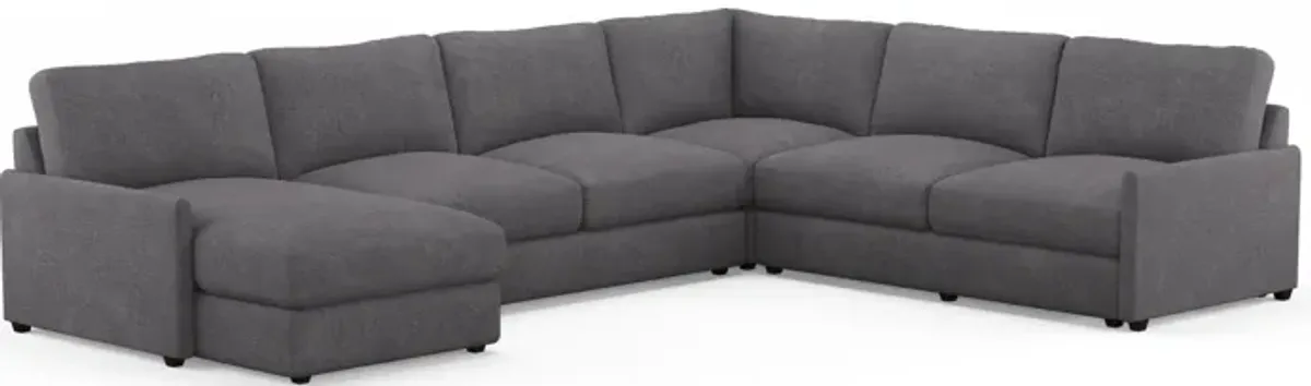 Jasper Foam Comfort 4-Piece Sectional with Left-Facing Chaise - Living Large Charcoal