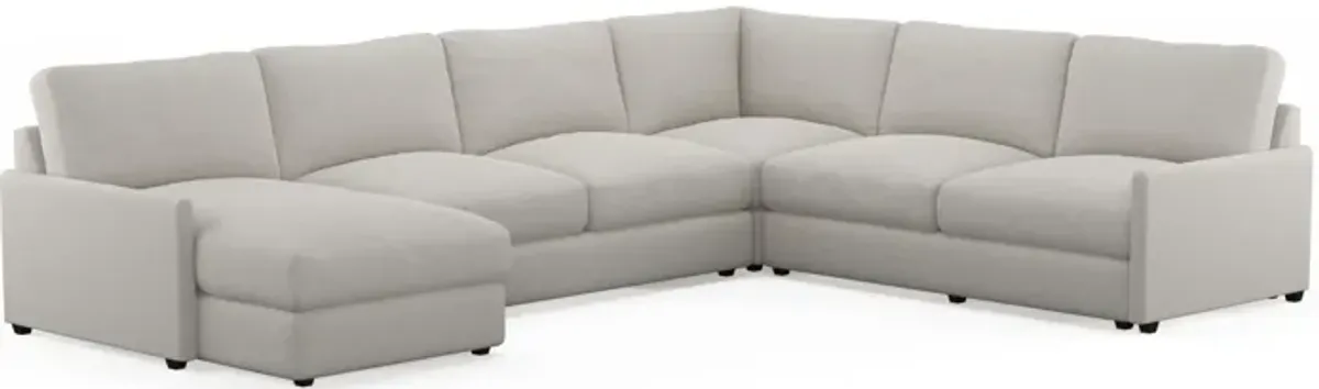 Jasper Foam Comfort 4-Piece Sectional with Left-Facing Chaise - Living Large White