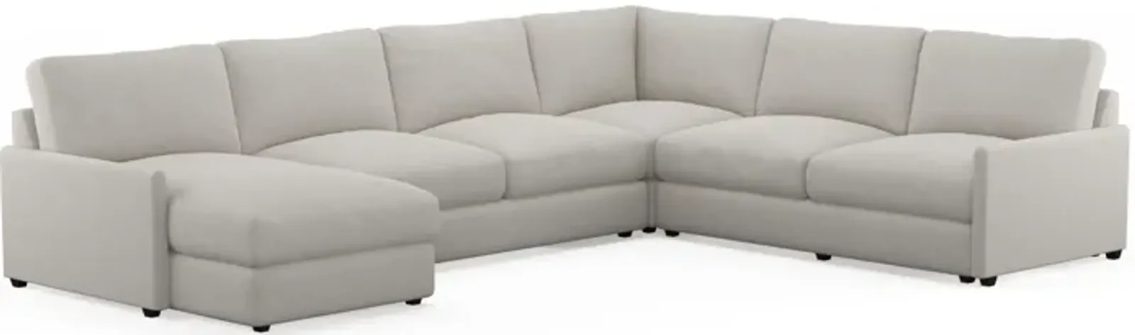 Jasper Foam Comfort 4-Piece Sectional with Left-Facing Chaise - Living Large White