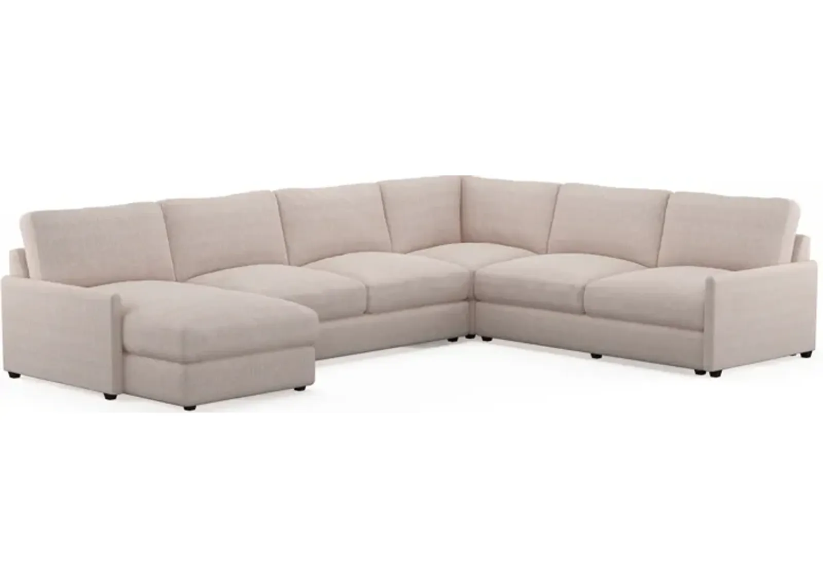 Jasper Foam Comfort 4-Piece Sectional with Left-Facing Chaise - Mason Porcelain