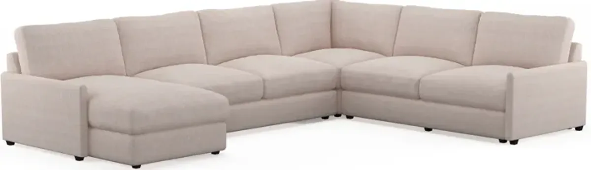 Jasper Foam Comfort 4-Piece Sectional with Left-Facing Chaise - Mason Porcelain