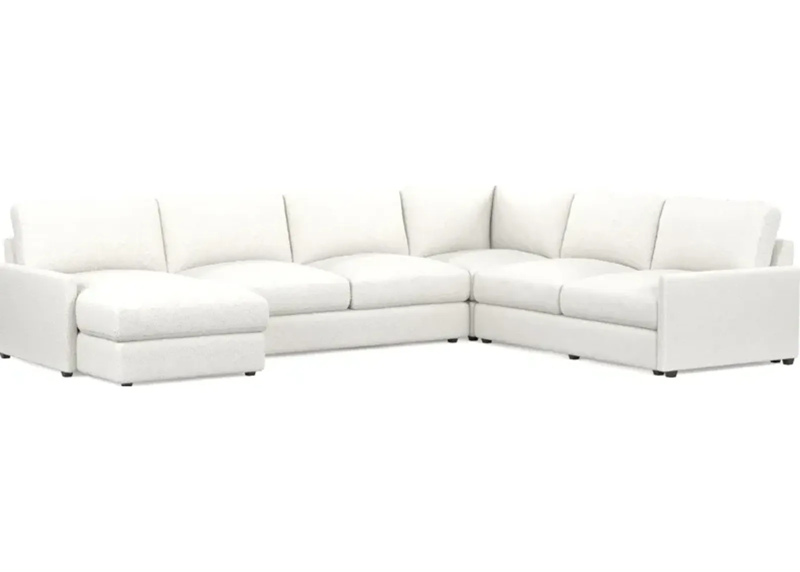 Jasper Foam Comfort 4-Piece Sectional with Left-Facing Chaise - Bloke Snow