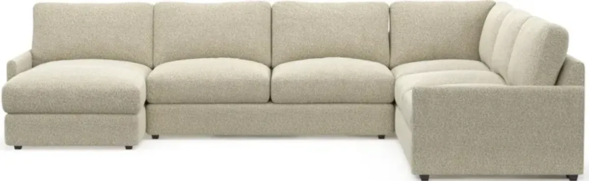 Jasper Foam Comfort 4-Piece Sectional with Left-Facing Chaise - Bloke Cotton