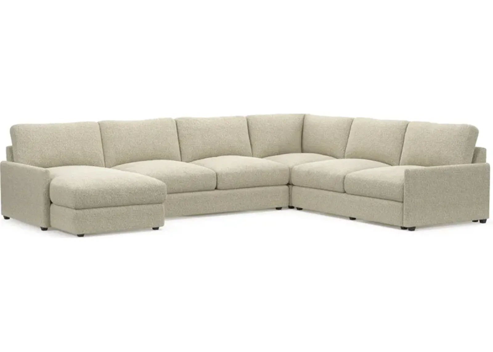 Jasper Foam Comfort 4-Piece Sectional with Left-Facing Chaise - Bloke Cotton