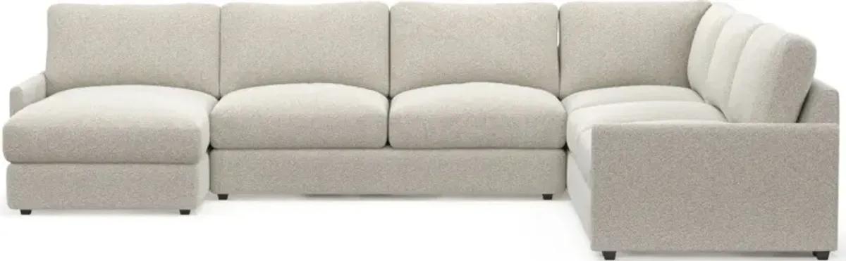 Jasper Foam Comfort 4-Piece Sectional with Left-Facing Chaise - Muse Stone