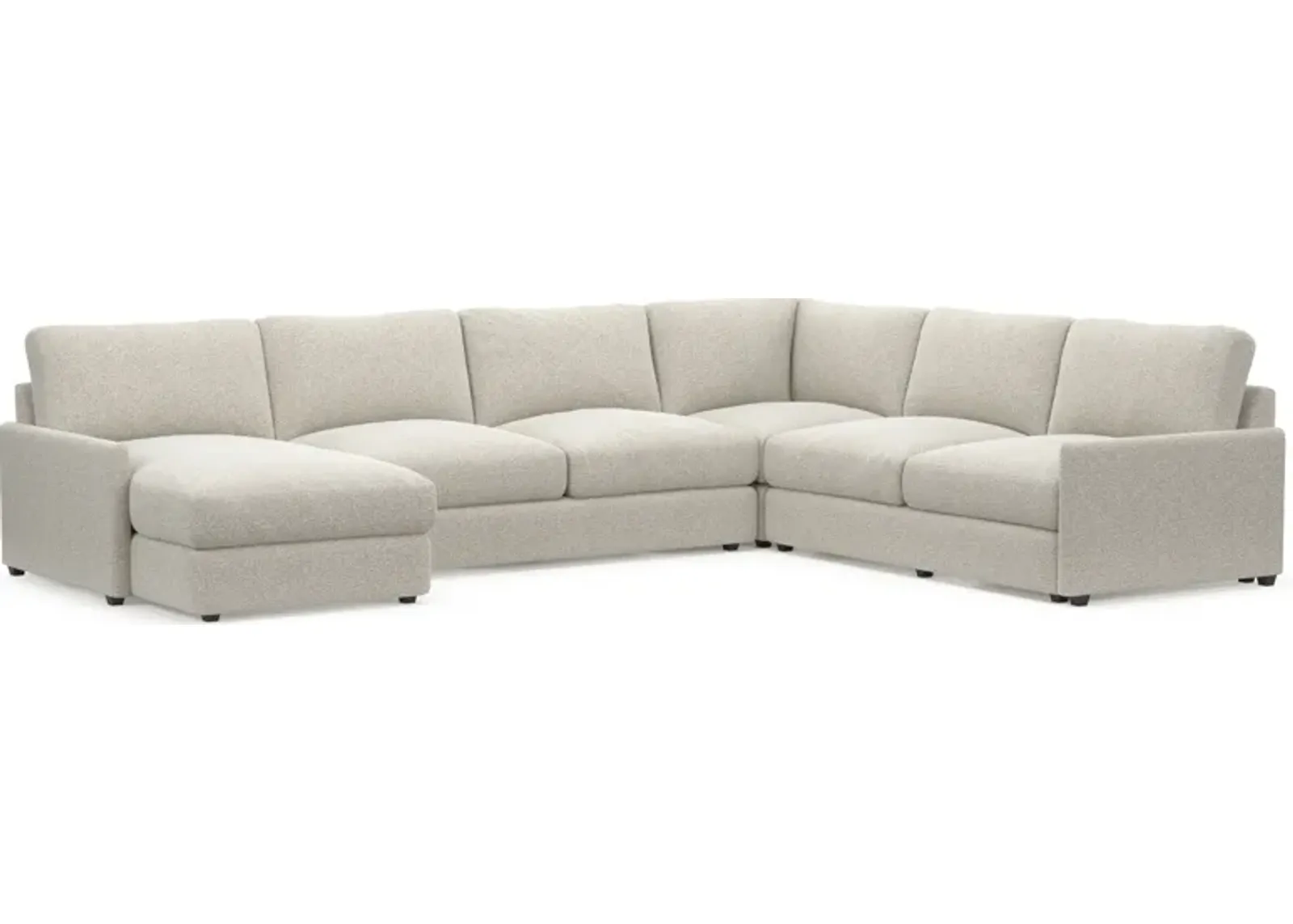 Jasper Foam Comfort 4-Piece Sectional with Left-Facing Chaise - Muse Stone