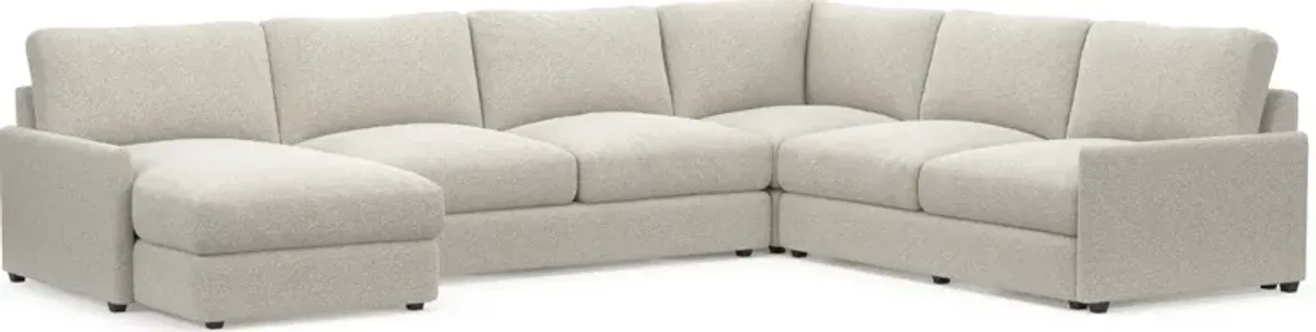 Jasper Foam Comfort 4-Piece Sectional with Left-Facing Chaise - Muse Stone