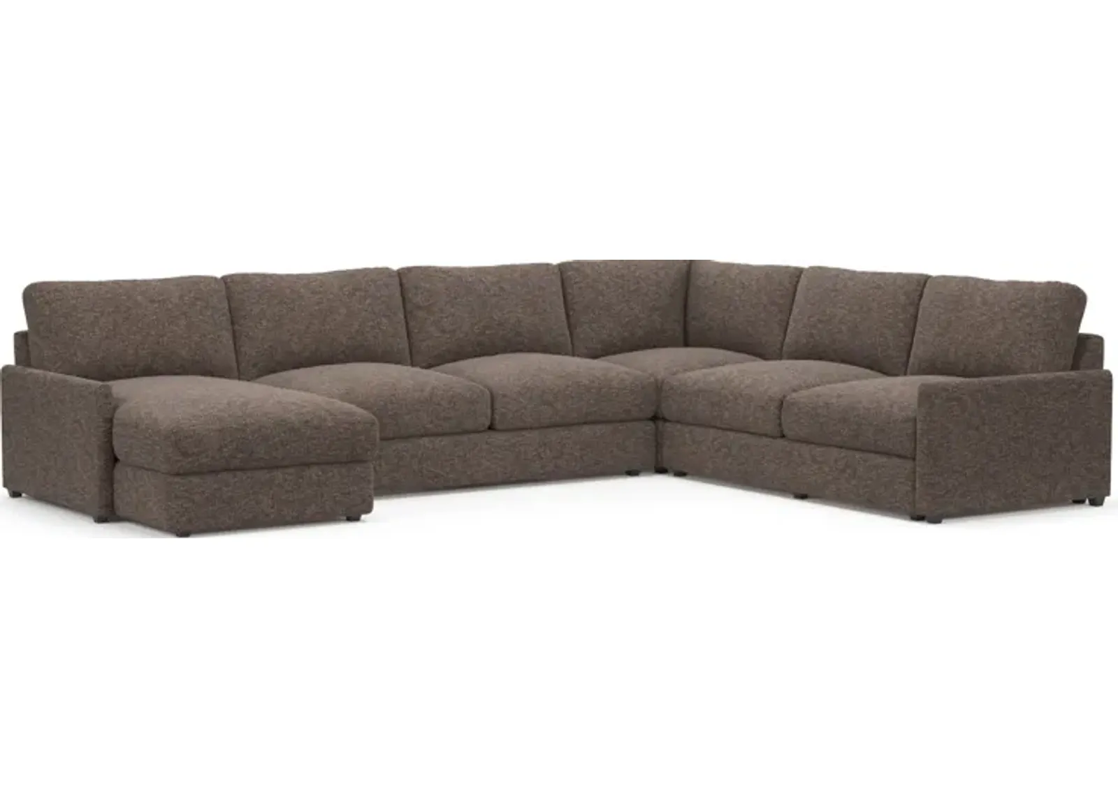 Jasper Foam Comfort 4-Piece Sectional with Left-Facing Chaise - M Walnut