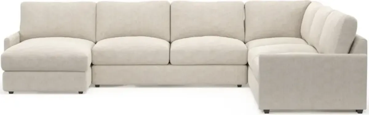 Jasper Foam Comfort 4-Piece Sectional with Left-Facing Chaise - M Ivory