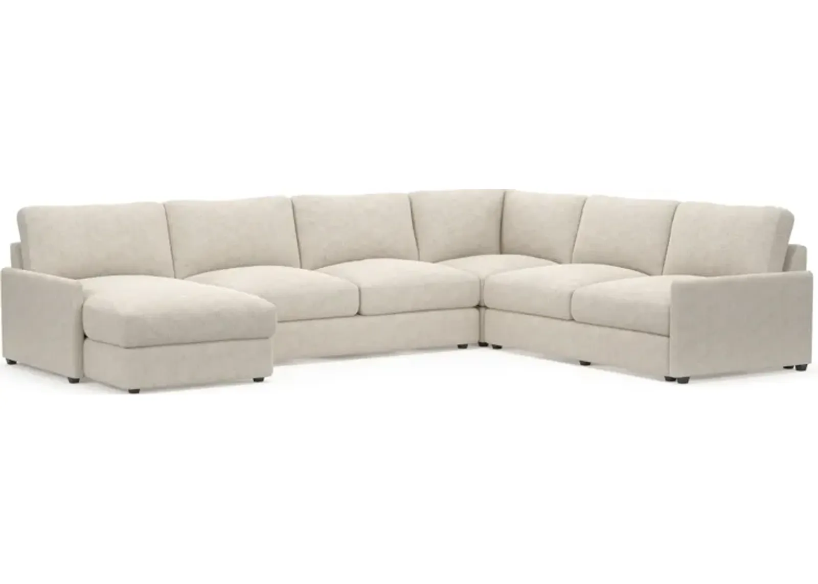 Jasper Foam Comfort 4-Piece Sectional with Left-Facing Chaise - M Ivory